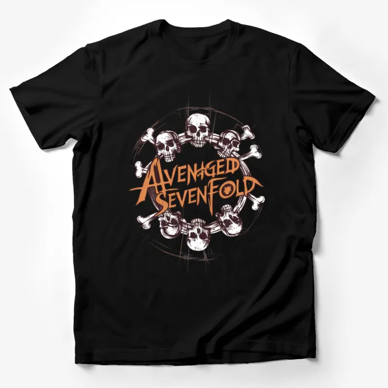 Avenged Sevenfold Band Graphic Tee, Skull Circle Logo, Rock Music Fan T-Shirt, Unisex Apparel Male T-Shirt