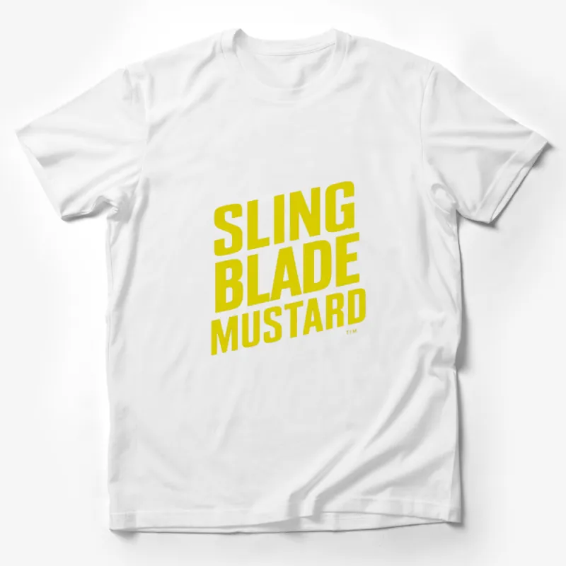 Sling Blade Mustard Yellow Graphic Tee, Bold Text Statement Shirt, Unisex Casual Wear Male T-Shirt