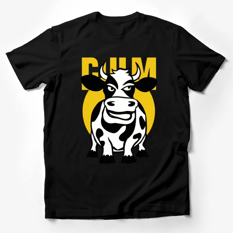 Bold Cow Graphic T-Shirt, Black and White Cow Design, Unisex Farm Animal Tee Male T-Shirt