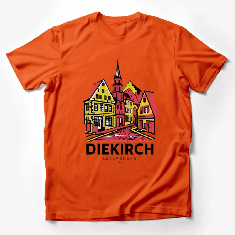 Diekirch Luxembourg Vintage Style T-Shirt, Colorful Town Art, Travel Lover Gift, Graphic Tee Male T-Shirt