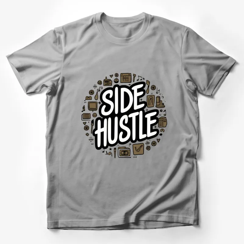 Side Hustle T-Shirt, Motivational Entrepreneur Shirt, Unique Graphic Tee for Business Owners Male T-Shirt