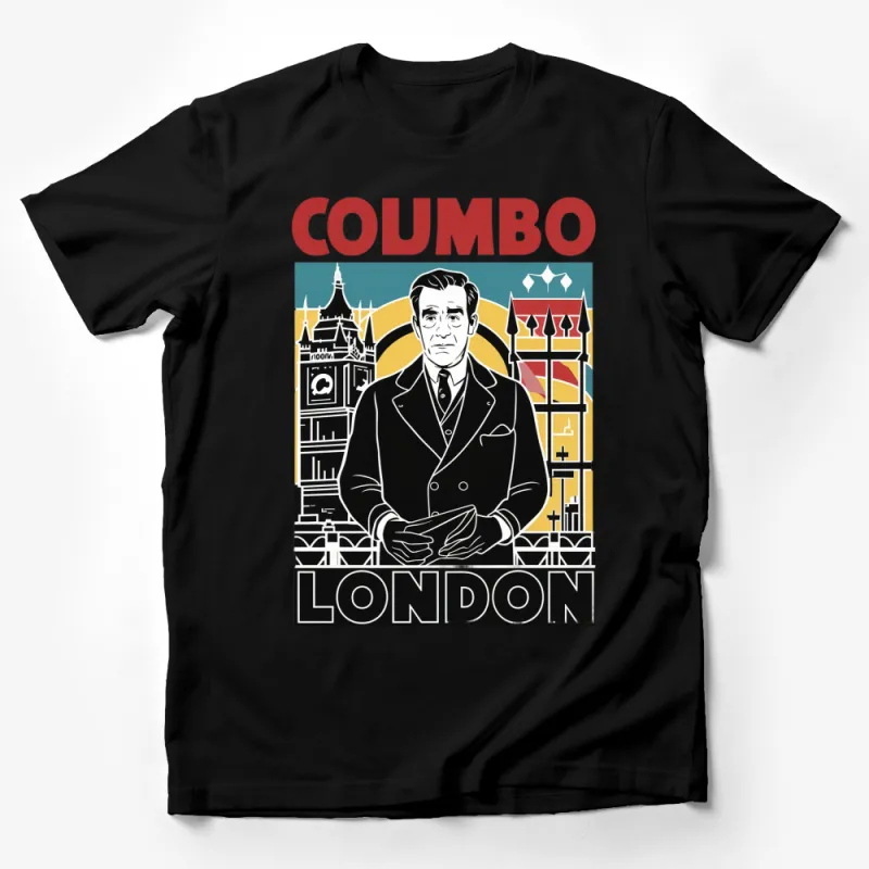 Vintage Style Columbo London Graphic T-Shirt, Classic TV Show Fan Tee, Colorful Pop Art Design Male T-Shirt