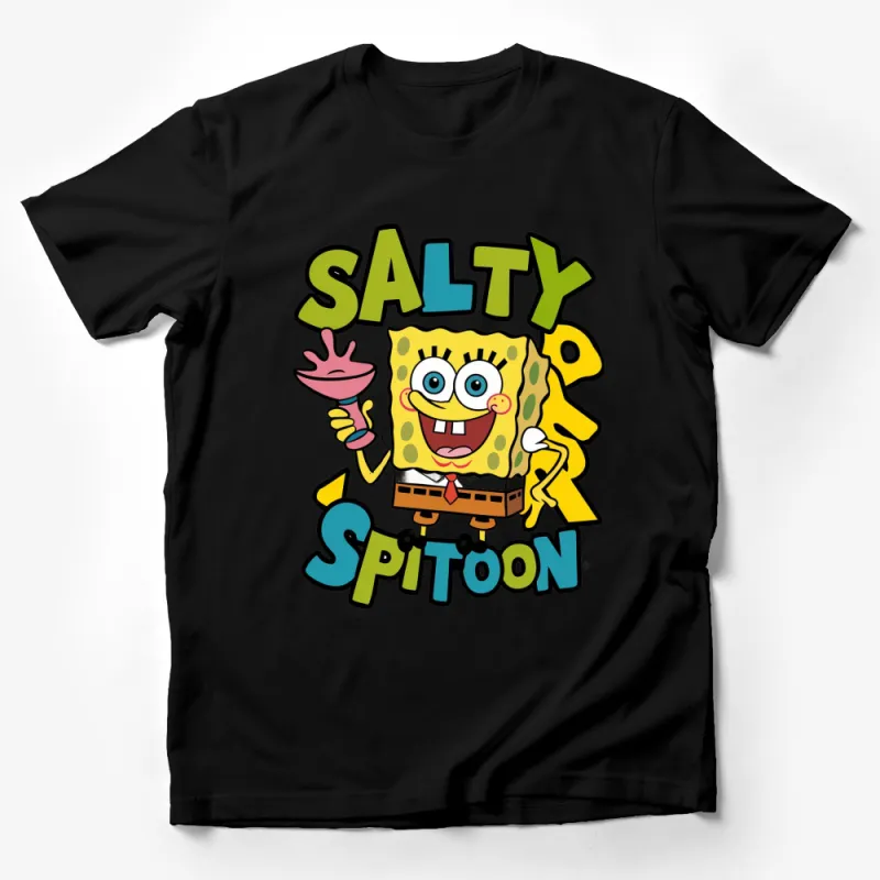 Salty Spitoon SpongeBob SquarePants T-Shirt, Funny Cartoon Graphic Tee, Unisex Adult and Kids Sizes Male T-Shirt