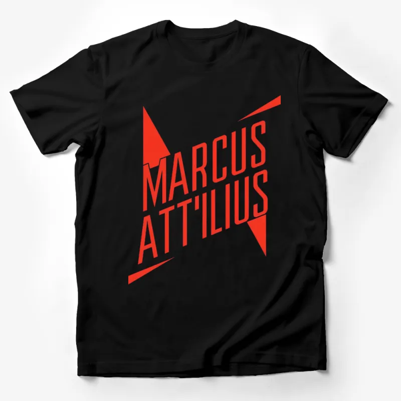 Marcus Att'ilius Bold Red Graphic T-Shirt, Unisex Adult Casual Wear, Modern Typography Design Male T-Shirt