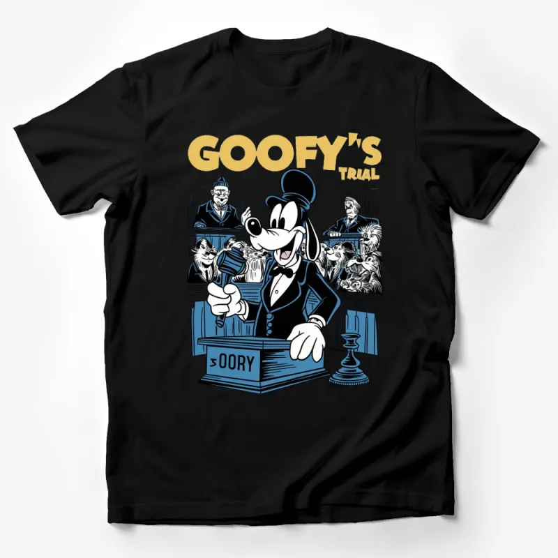 Goofy's Trial Cartoon T-Shirt, Vintage Style Disney Inspired Graphic Tee, Unisex Adult Clothing Male T-Shirt