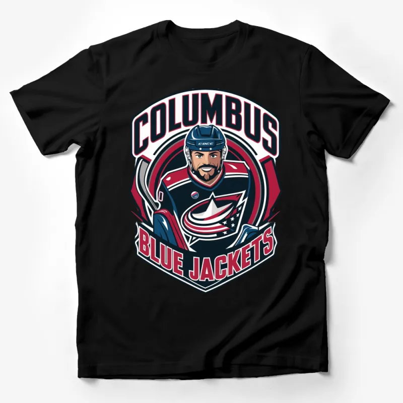 Columbus Blue Jackets Hockey Team Logo T-Shirt, Sports Fan Apparel, Unisex Adult Clothing Male T-Shirt