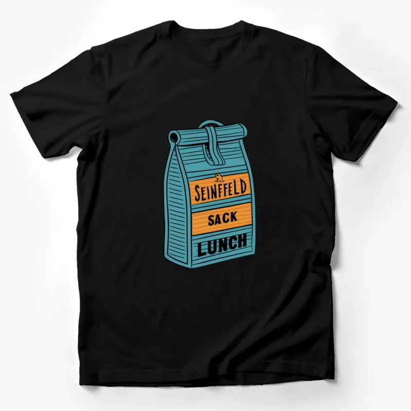 Seinfeld Sack Lunch Graphic T-Shirt, Vintage Style Lunch Bag Design, TV Show Inspired Casual Wear Male T-Shirt