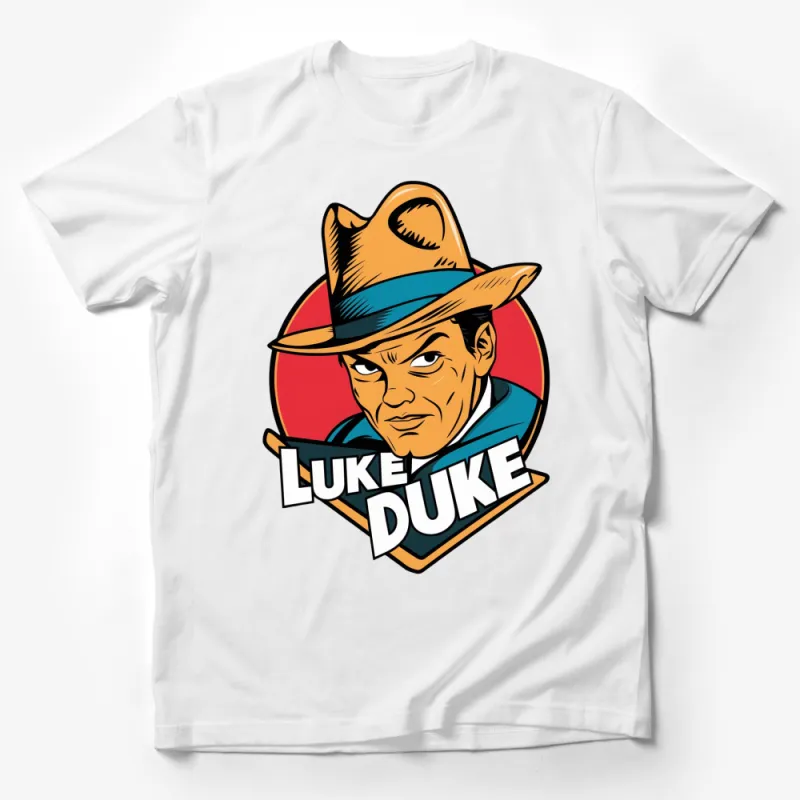 Vintage Luke Duke Cartoon Character T-Shirt, Retro Graphic Tee, Bold Colorful Design, Unisex Male T-Shirt