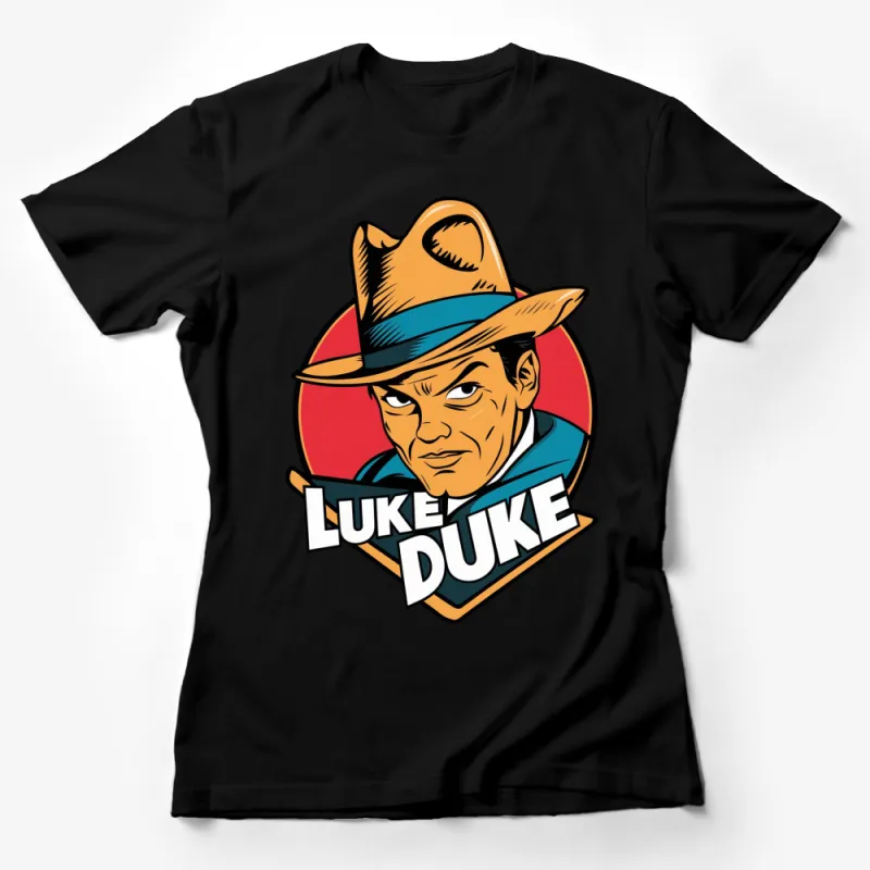 Vintage Luke Duke Cartoon Character T-Shirt, Retro Graphic Tee, Bold Colorful Design, Unisex Female T-Shirt