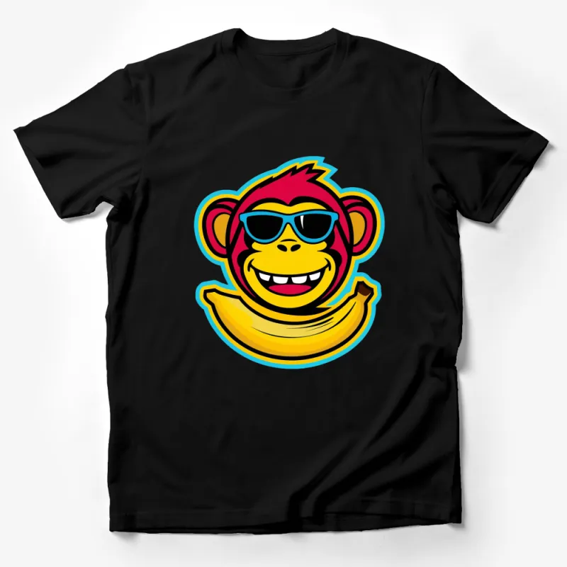 Funky Monkey with Sunglasses and Banana Graphic T-Shirt, Cool Summer Style Tee, Unisex Top Male T-Shirt