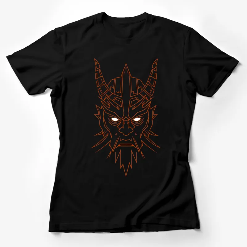 Viking Warrior Helmet Line Art T-Shirt, Unique Norse Mythology Graphic Tee, Unisex Casual Apparel Female T-Shirt