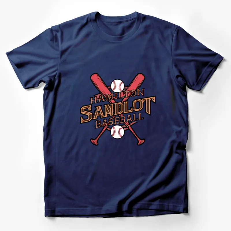 Hamilton Sandlot Baseball Graphic Tee, Unisex Sports T-Shirt, Vintage Style Baseball Shirt Male T-Shirt