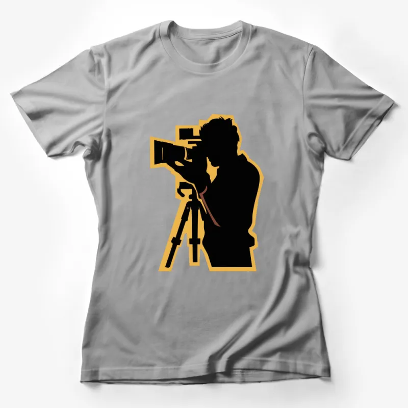 Photographer Silhouette T-Shirt, Camera Lover Gift, Photography Enthusiast Apparel, Unisex Tee Female T-Shirt