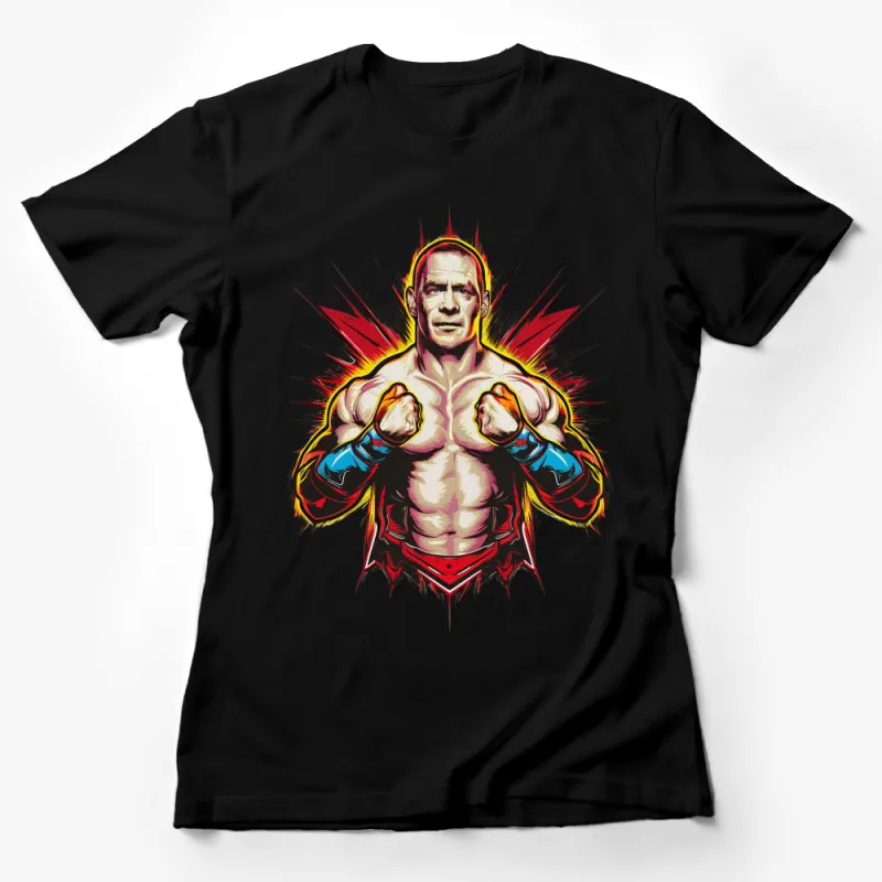 Bold Comic Style Superhero T-Shirt, Colorful Graphic Tee, Men's Fashion, Casual Wear, Unique Design, Vibrant Illustration Female T-Shirt