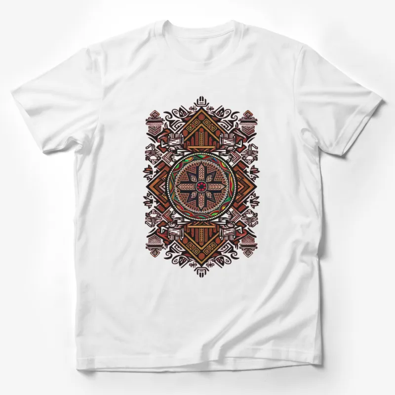 Tribal Pattern T-Shirt, Unique African Inspired Print, Unisex Graphic Tee, Boho Fashion Top Male T-Shirt