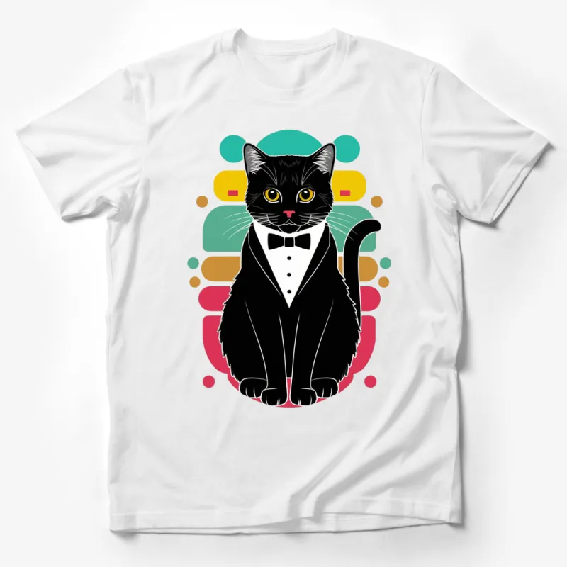 Black and White Tuxedo Cat T-Shirt, Stylish Feline Graphic Tee, Cute Cat Lover Gift, Unisex Male T-Shirt