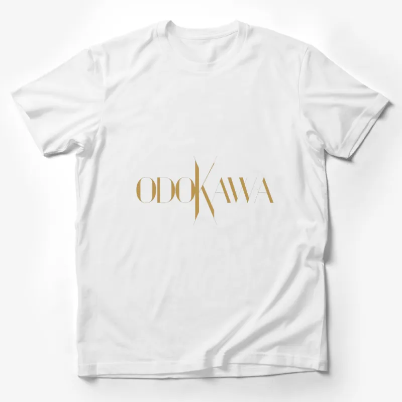 ODDKAWA Logo T-Shirt, Elegant Gold Text Design, Unisex Fashion Top, Casual Style Tee Male T-Shirt