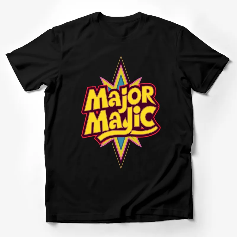 Major Magic Retro Style Graphic T-Shirt, Colorful Vintage Inspired Design Tee, Unique Casual Wear Male T-Shirt