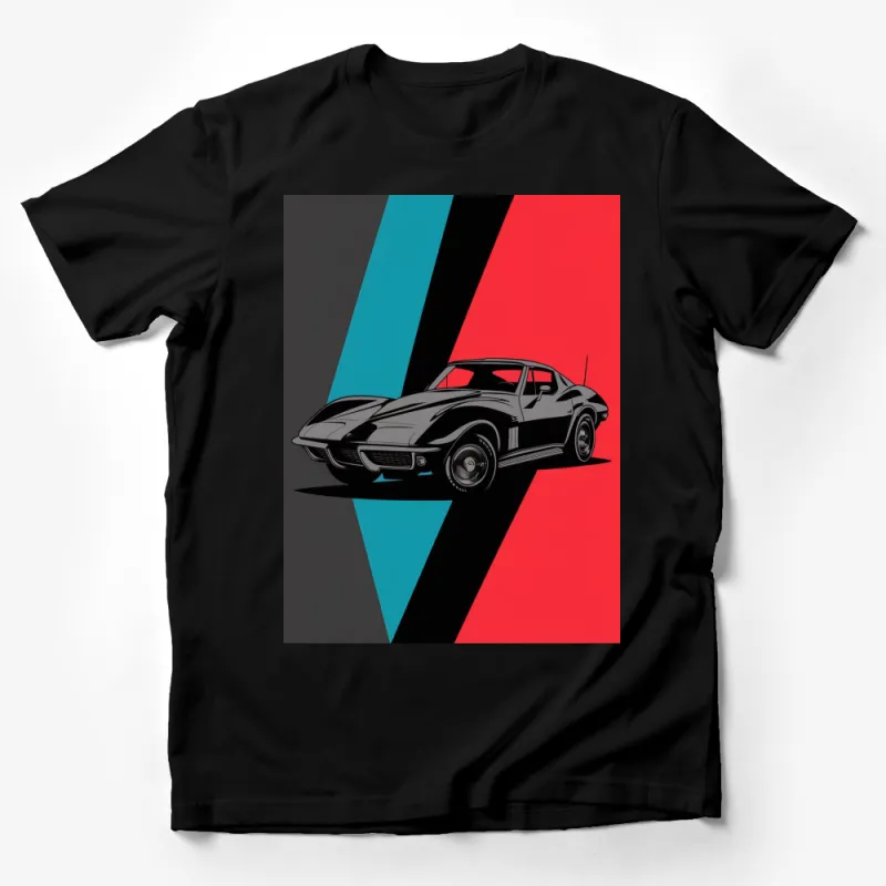 Vintage Car T-Shirt, Classic Black Sports Car, Retro Style Graphic Tee, Men's Fashion, Collector's Item Male T-Shirt