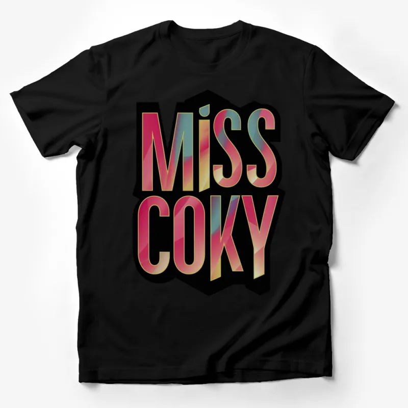 Miss Coky Trendy Graphic T-Shirt, Colorful Abstract Design Tee, Modern Fashion Top for All Male T-Shirt