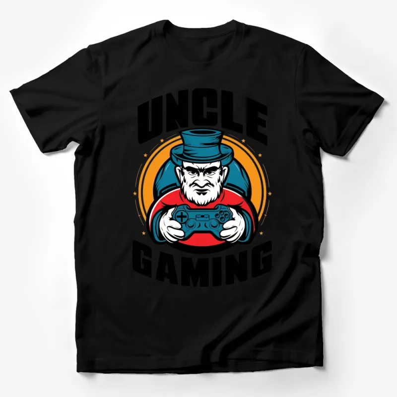 Uncle Gaming T-Shirt, Gamer Uncle Gift, Cool Video Game Controller Graphic Tee, Unique Fun Gaming Apparel Male T-Shirt