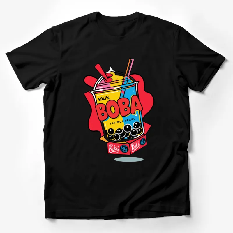 Kiki's Boba Tapioca Pearl Drink Fun Graphic Tee, Colorful Summer T-Shirt Male T-Shirt