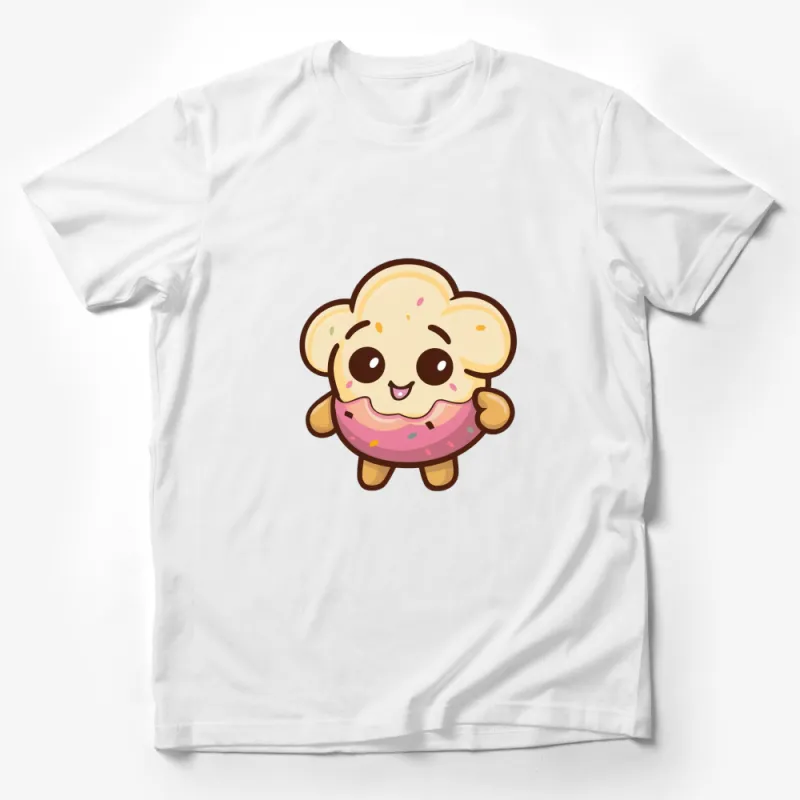 Cute Donut Bear Cartoon T-Shirt, Kawaii Graphic Tee, Unisex Kids and Adults Shirt, Fun Foodie Gift Male T-Shirt