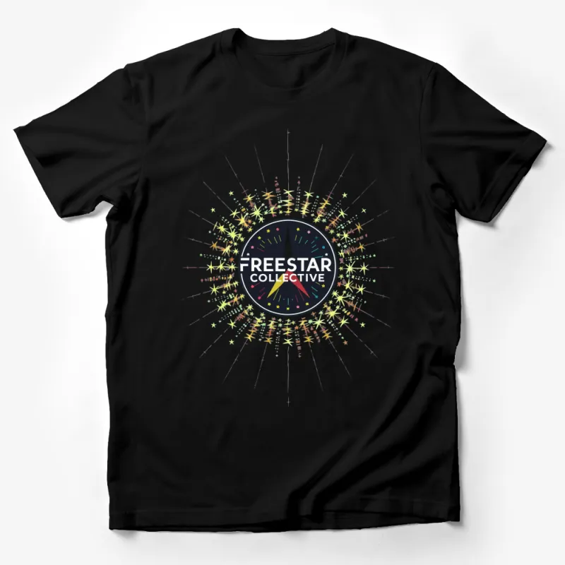 Freestar Collective Graphic T-Shirt, Unisex Modern Starburst Design Tee, Stylish Casual Wear Male T-Shirt