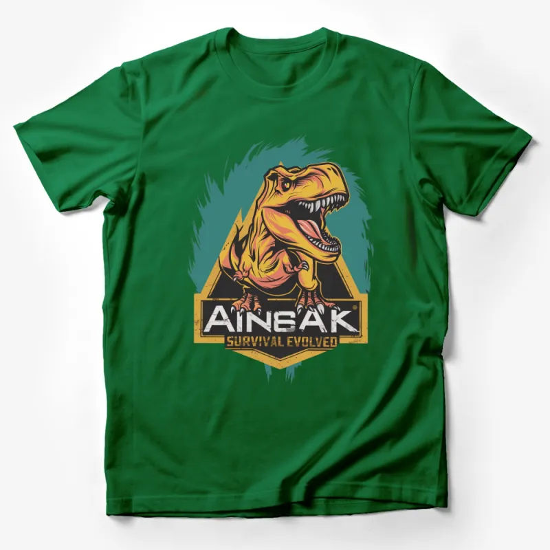 Dinosaur Graphic T-Shirt, Vintage T-Rex Survival Evolved Design, Unisex Tee Male T-Shirt