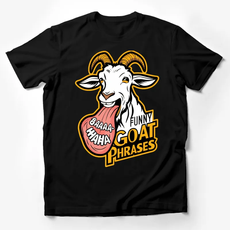 Funny Goat Phrases T-Shirt, Baaa Haha Graphic Tee, Unique Animal Humor Shirt for Adults Male T-Shirt