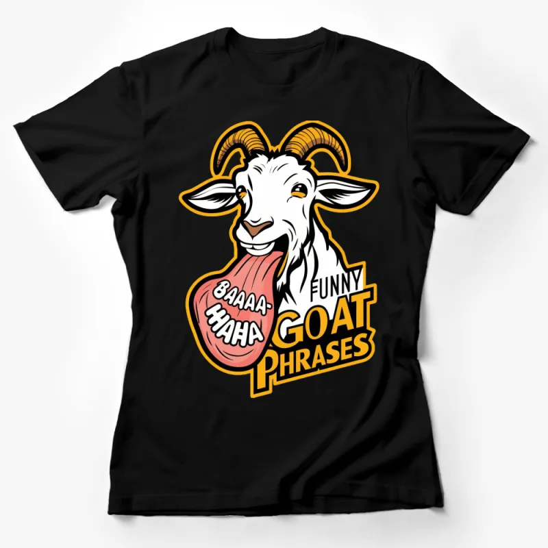 Funny Goat Phrases T-Shirt, Baaa Haha Graphic Tee, Unique Animal Humor Shirt for Adults Female T-Shirt