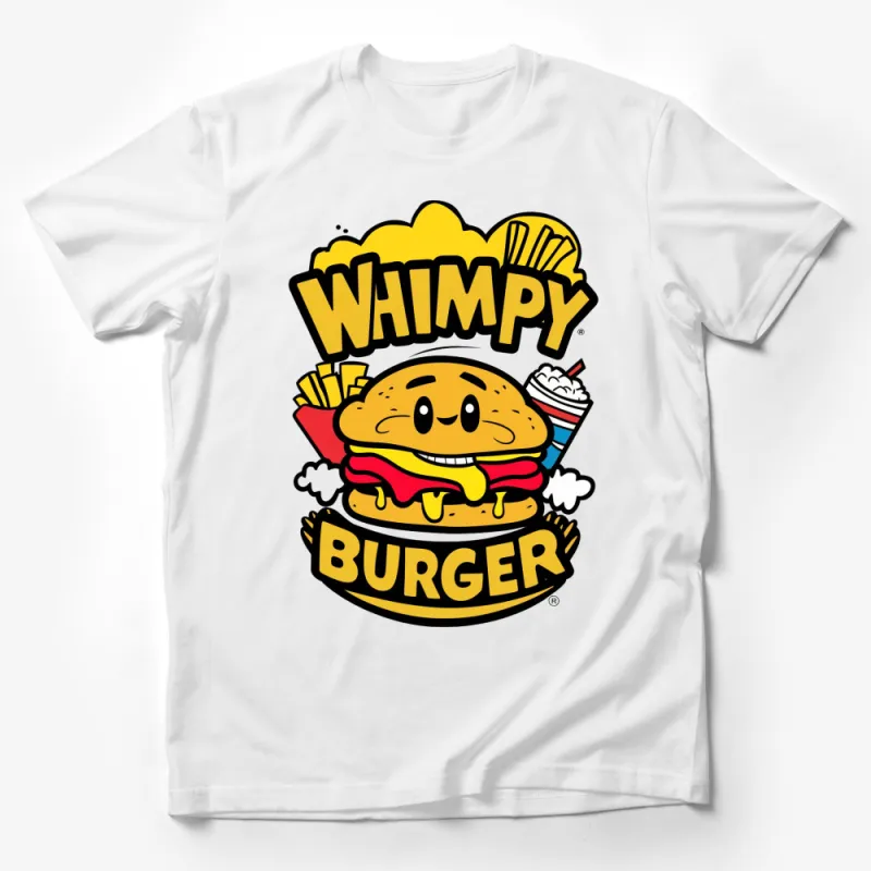 Wimpy Burger Cartoon T-Shirt, Fast Food Lover Tee, Funny Hamburger Graphic Shirt, Unisex Male T-Shirt