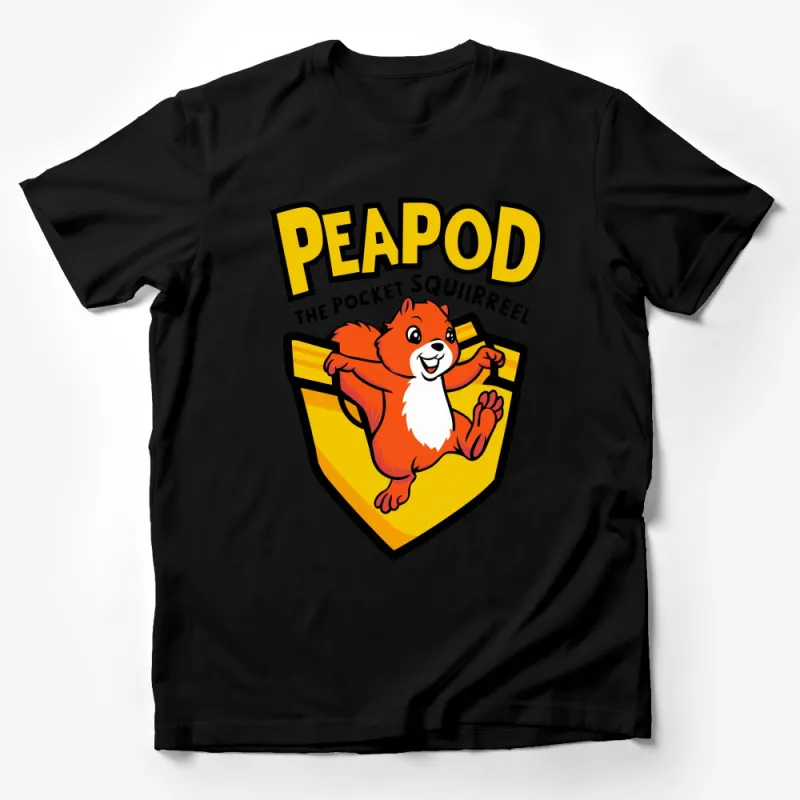 Peapod the Pocket Squirrel T-Shirt, Cute Animal Graphic Tee, Unisex Squirrel Lover Gift Male T-Shirt