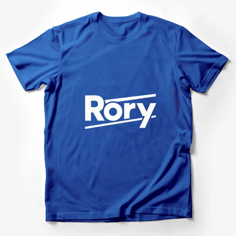 Rory Name T-Shirt, Bold White Text on Black, Stylish Personalized Tee Male T-Shirt