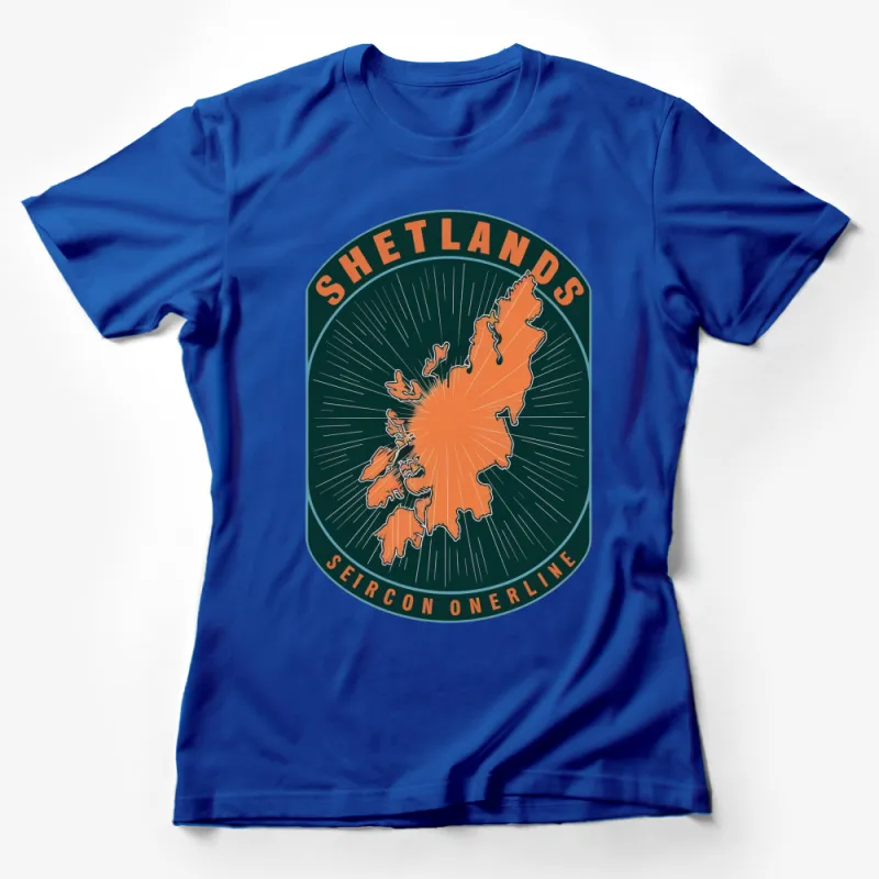 Vintage Shetland Islands Map T-Shirt, Retro Geographical Graphic Tee, Unisex Travel Shirt Female T-Shirt