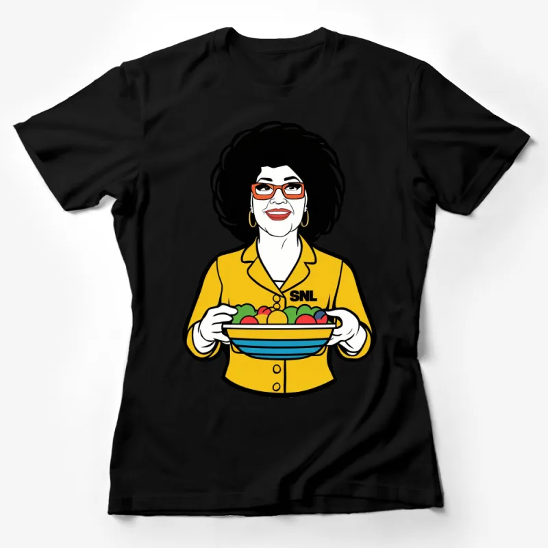 Retro Style Cartoon Woman T-Shirt, Bold Graphic Print, Vintage Look Tee, Unique Pop Art Design Female T-Shirt