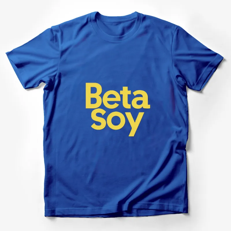 Beta Soy Yellow Text Graphic Tee Shirt, Bold Typography Casual Wear, Unisex T-Shirt Male T-Shirt