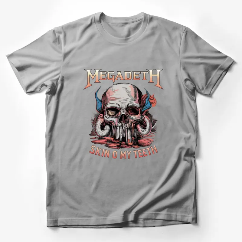 Megadeth Skin of My Teeth T-Shirt, Iconic Skull Band Graphic Tee, Heavy Metal Music Fan Apparel Male T-Shirt