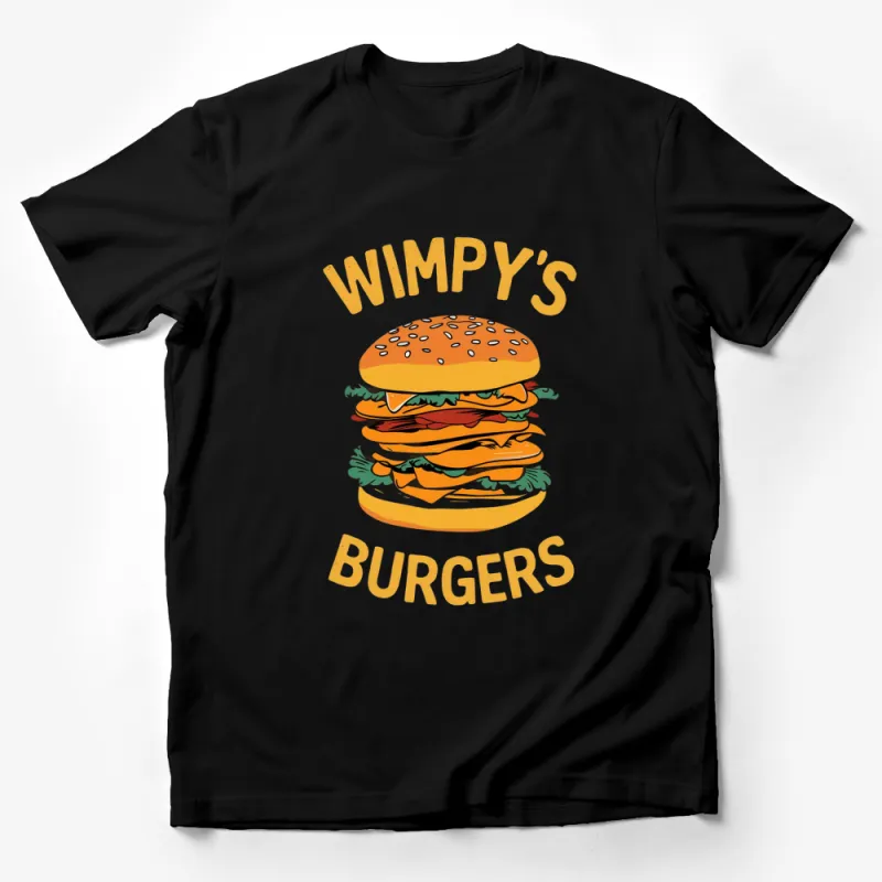 Wimpy's Burgers Graphic T-Shirt, Unisex Burger Lover Tee, Fast Food Fun Shirt, Casual Dining Apparel Male T-Shirt