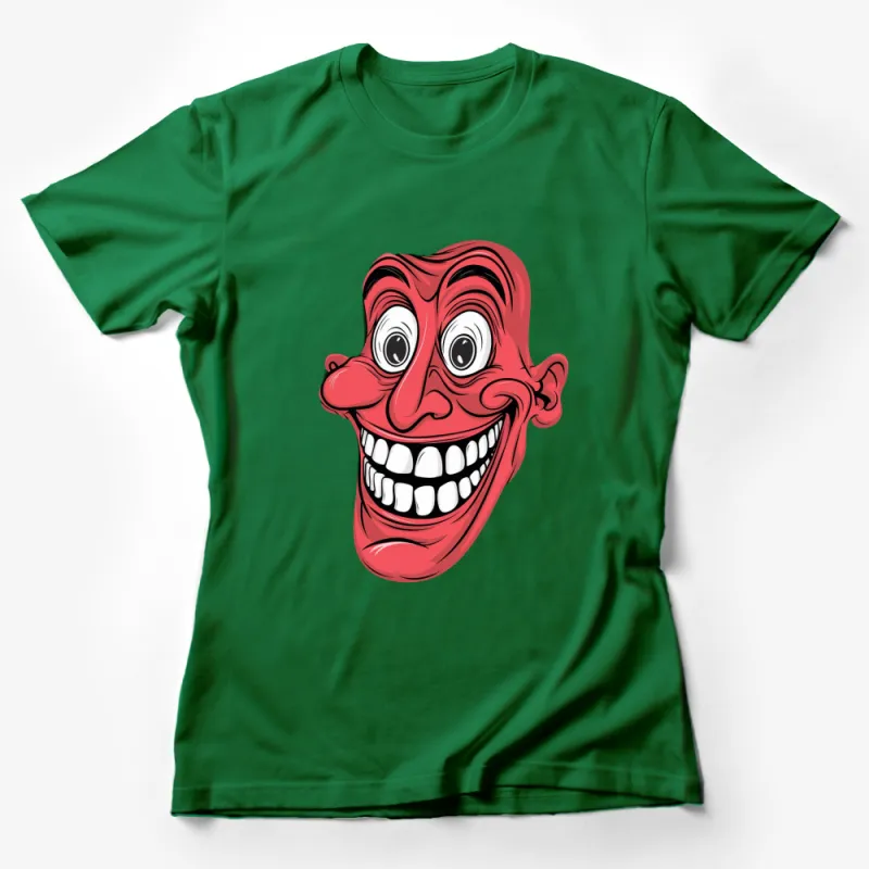 Unique Cartoon Face T-Shirt, Funny Expressive Red Face, Unisex Graphic Tee, Cool Casual Streetwear, Gift Idea Female T-Shirt