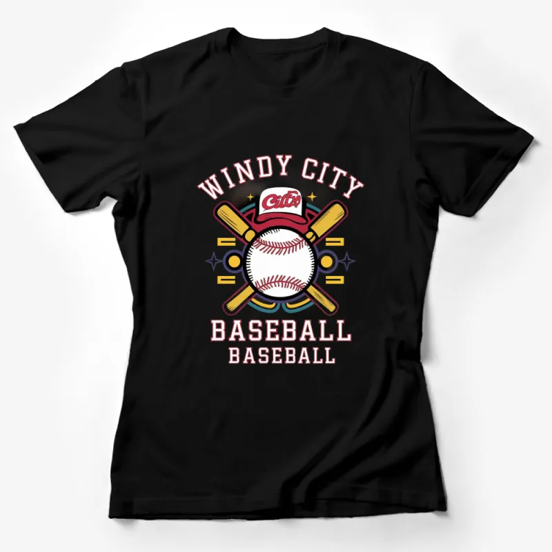 Windy City Baseball Graphic T-Shirt, Vintage Style Chicago Sports Tee, Unisex Casual Wear Female T-Shirt