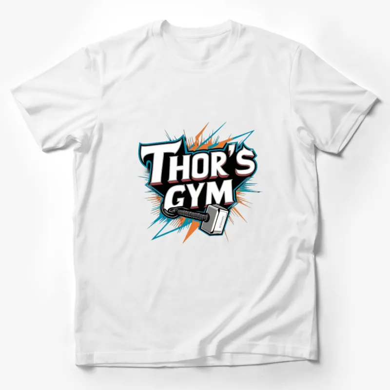 Thor's Gym Retro Comic Style T-Shirt, Unique Workout Shirt, Fitness Enthusiast Gift, Graphic Tee Male T-Shirt