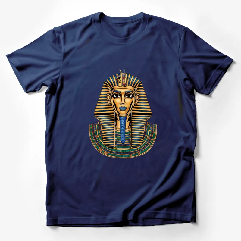 King Tutankhamun Egypt T-Shirt, Ancient Egyptian Pharaoh Graphic Tee, Gold Black History Shirt Male T-Shirt