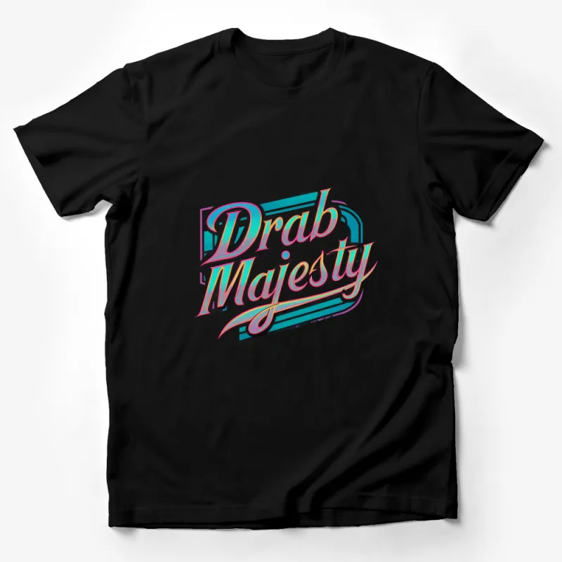 Drab Majesty Band Logo T-Shirt, Retro 80s Style Graphic Tee, Music Fan Apparel Male T-Shirt