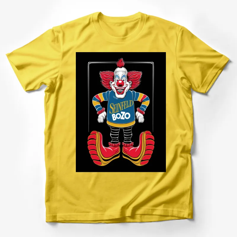 Seinfeld Bozo the Clown Graphic T-Shirt, Funny Retro TV Show Tee, Pop Culture Vintage Style Top Male T-Shirt