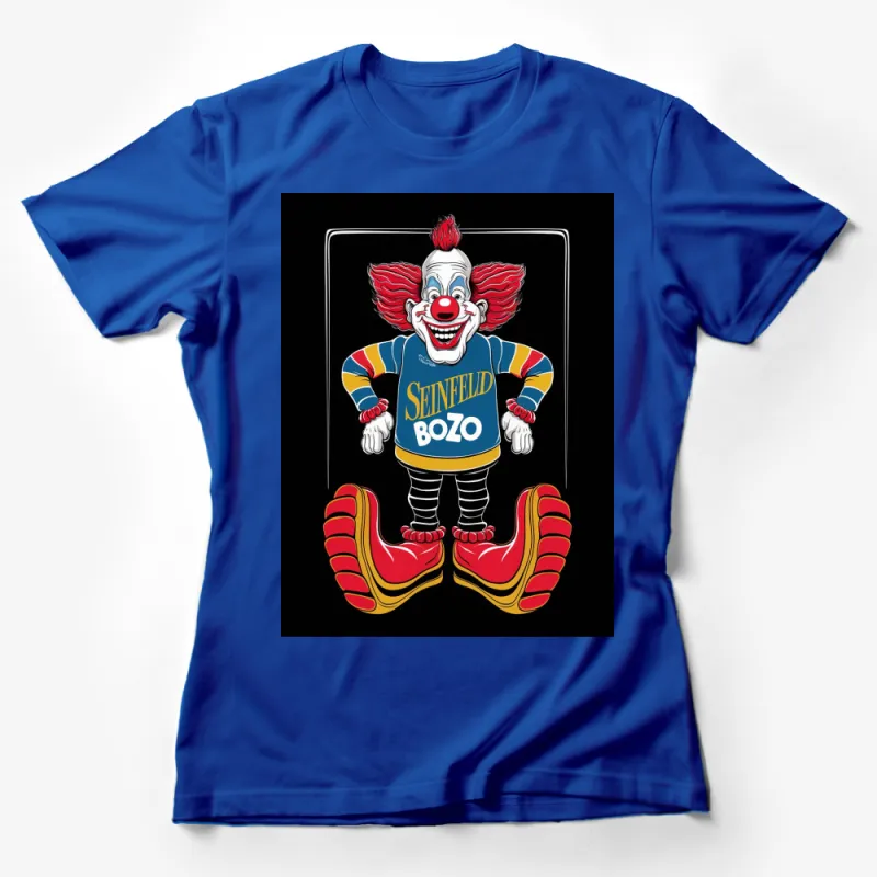 Seinfeld Bozo the Clown Graphic T-Shirt, Funny Retro TV Show Tee, Pop Culture Vintage Style Top Female T-Shirt