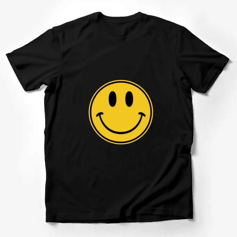 Classic Yellow Smile Face T-Shirt, Happy Face Graphic Tee, Unisex Adult Casual Wear, Gift Idea Male T-Shirt