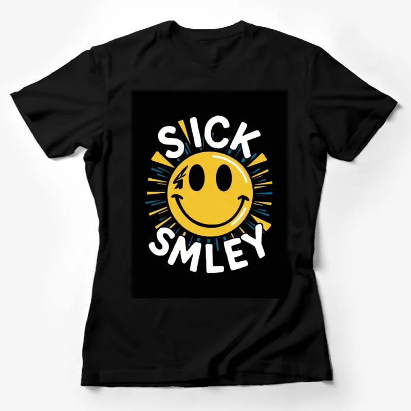 Funky Smiley Face T-Shirt, Bright Yellow Sun Graphic Tee, Cool Casual Streetwear, Unisex Gift Idea Female T-Shirt