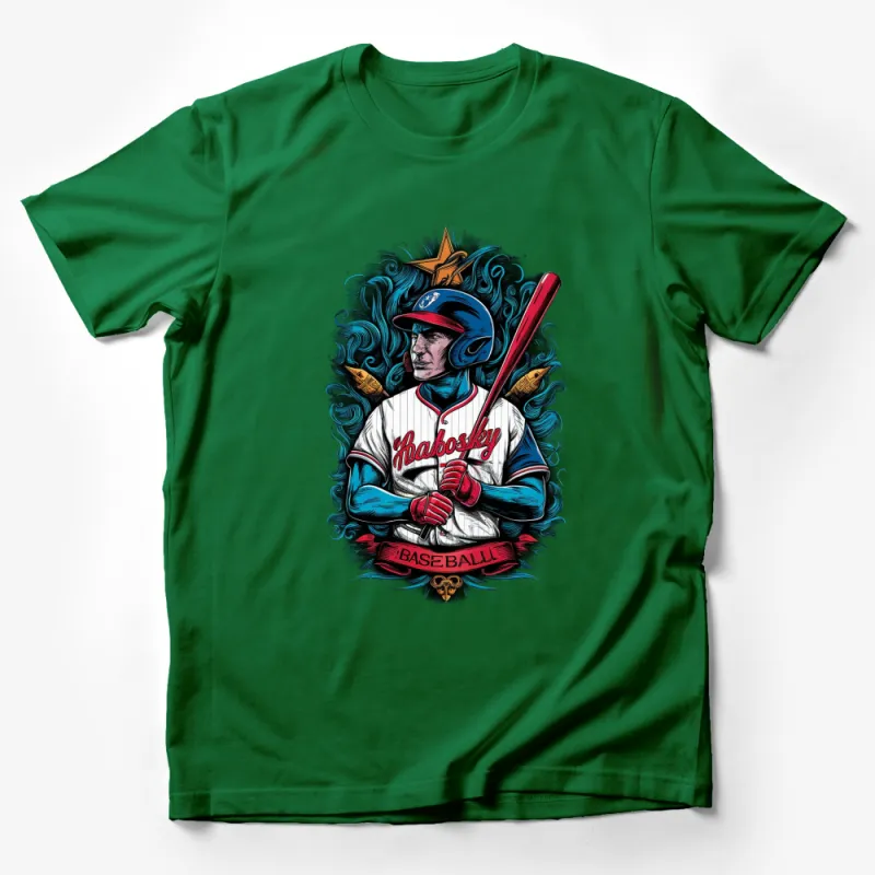 Vintage Baseball Player T-Shirt, Classic Sports Tee, Retro Athletic Shirt, Men's and Women's Sizes Available Male T-Shirt