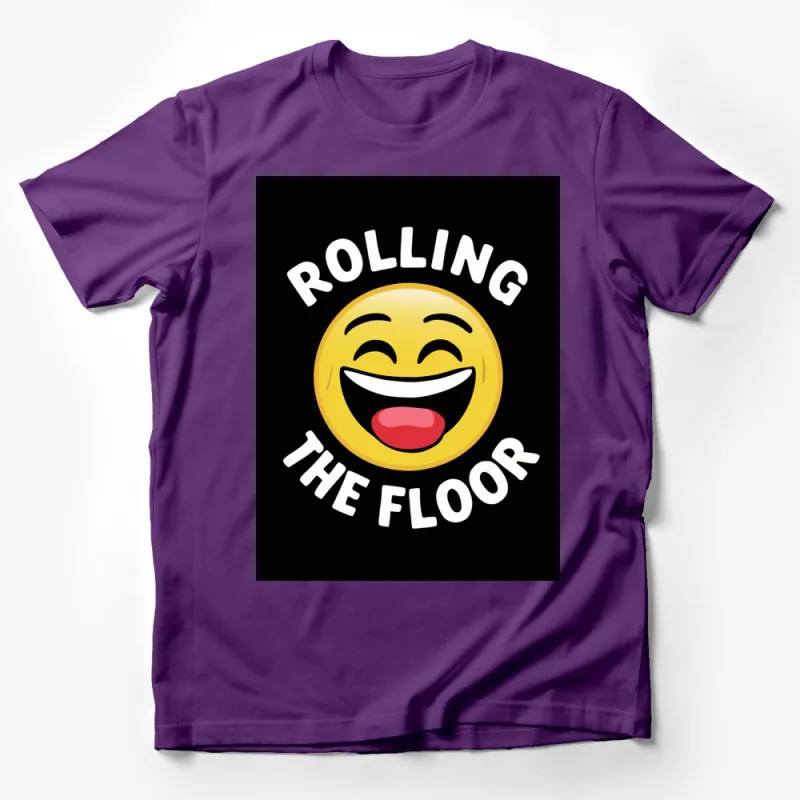 Funny Emoji T-Shirt Rolling The Floor Laughing Expression Graphic Tee Male T-Shirt